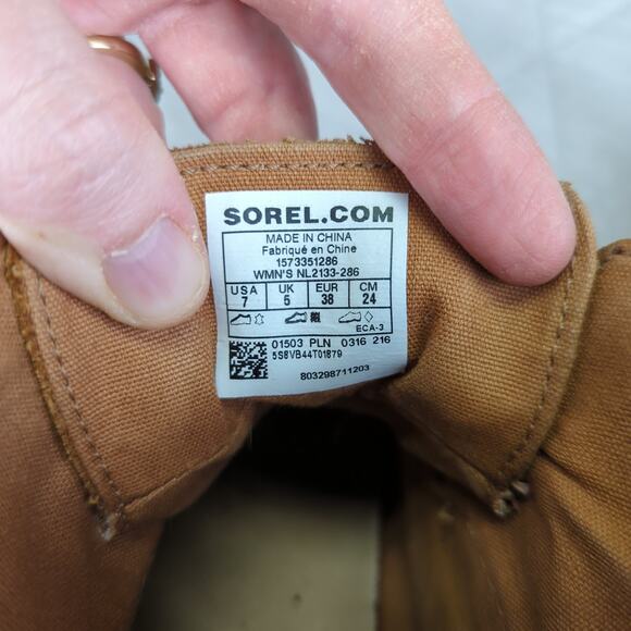Sorel Out N About Leather Snow Boots NL2133-286 Leather Duck Waterproof Womens 7 - Picture 8 of 8